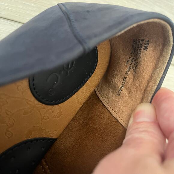 BOC 'Suree' Women's 10 WIDE Navy Blue Slip On Loafer Smooth Nubuck Comfort Shoe - Picture 6 of 7